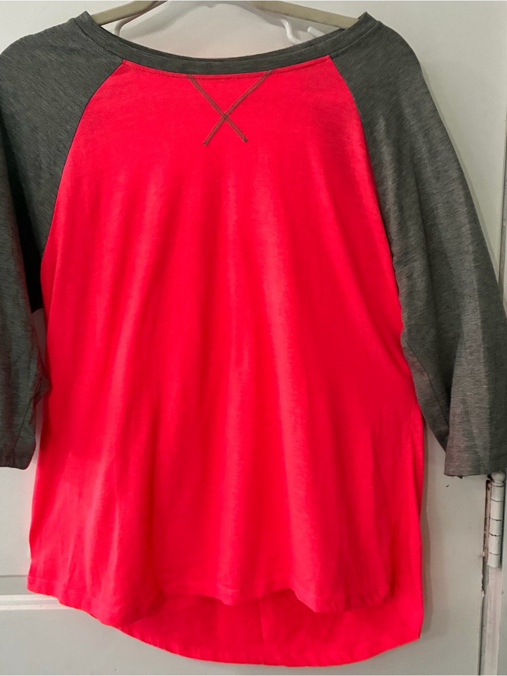 Women’s Gray & Bright Pink Raglan Tee